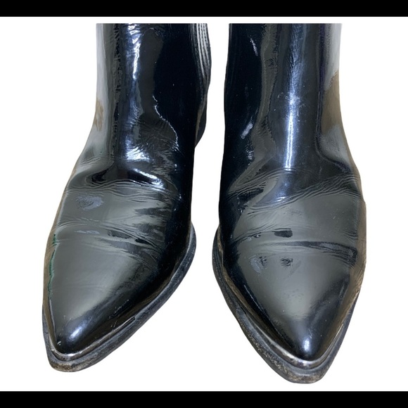 MARK FISHER LTD Yommi Patent Leather Pull On Chelsea Boots/Booties Black Sz 9.5 - Picture 11 of 13